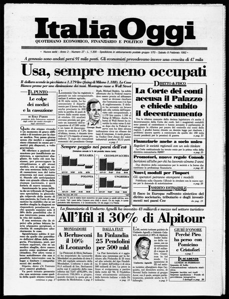 Italia oggi : quotidiano di economia finanza e politica